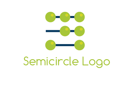 three lines 7 circles with abacus shape icon