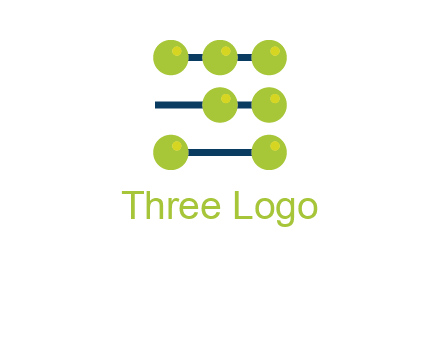 three lines 7 circles with abacus shape icon