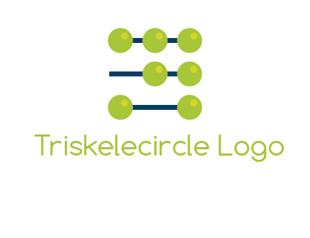 three lines 7 circles with abacus shape icon
