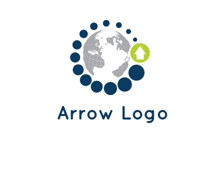 Globe is in the circles with an arrow logo