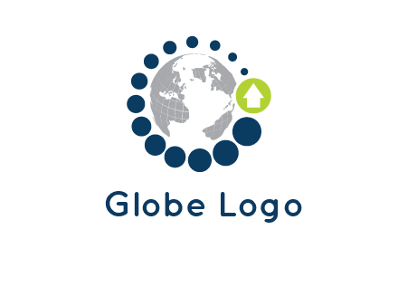 Globe is in the circles with an arrow logo