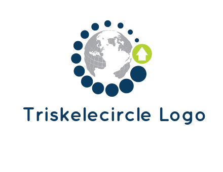 Globe is in the circles with an arrow logo