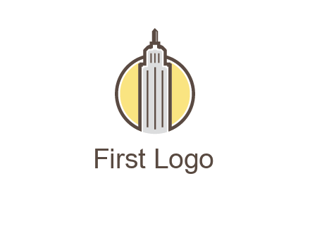 circle and empire state building logo