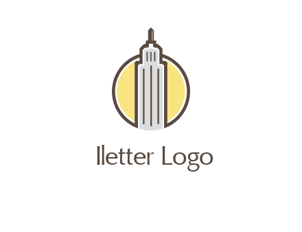 circle and empire state building logo