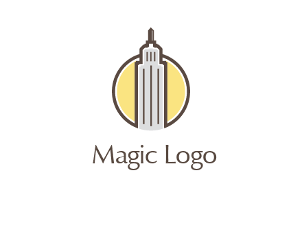 circle and empire state building logo
