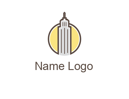 circle and empire state building logo