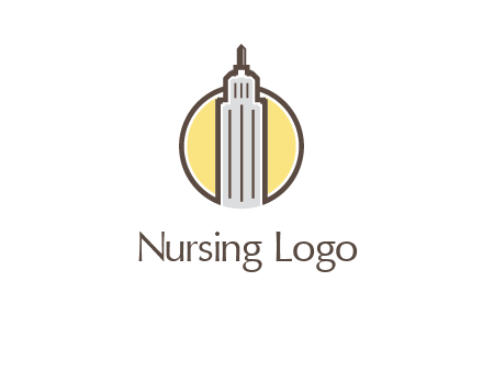 circle and empire state building logo
