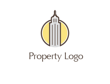 circle and empire state building logo