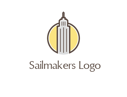 circle and empire state building logo