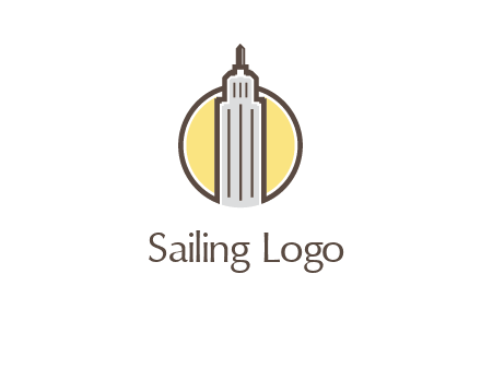 circle and empire state building logo