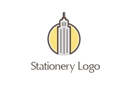 circle and empire state building logo
