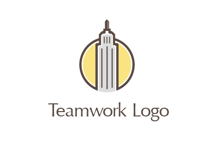 circle and empire state building logo