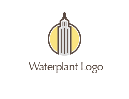 circle and empire state building logo