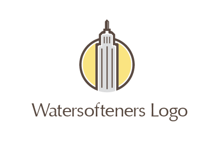 circle and empire state building logo