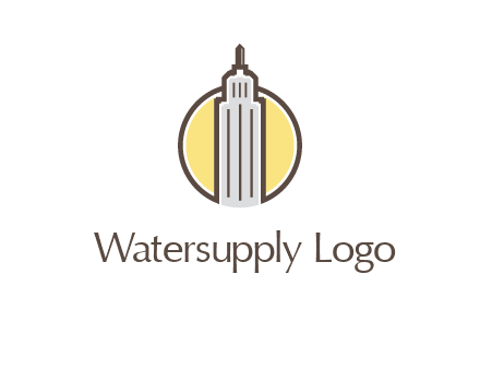 circle and empire state building logo