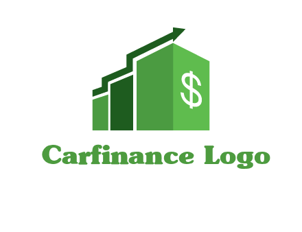 arrow is moving over bars with dollar sign logo