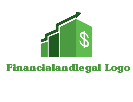 arrow is moving over bars with dollar sign logo