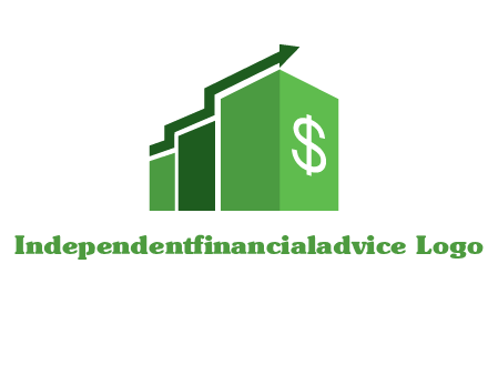 arrow is moving over bars with dollar sign logo