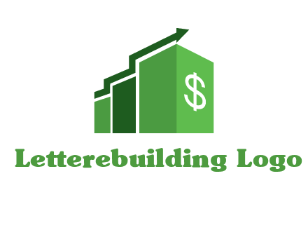 arrow is moving over bars with dollar sign logo
