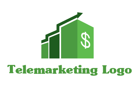 arrow is moving over bars with dollar sign logo