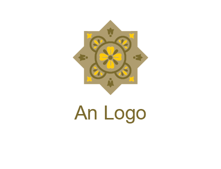 square and circle inside flourish pattern illustration