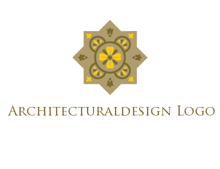 square and circle inside flourish pattern illustration