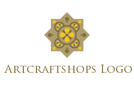 square and circle inside flourish pattern illustration