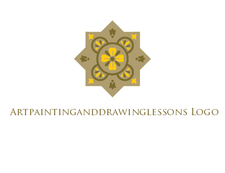 square and circle inside flourish pattern illustration