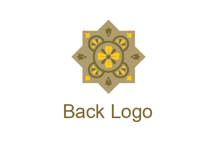 square and circle inside flourish pattern illustration