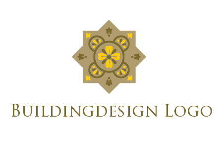 square and circle inside flourish pattern illustration