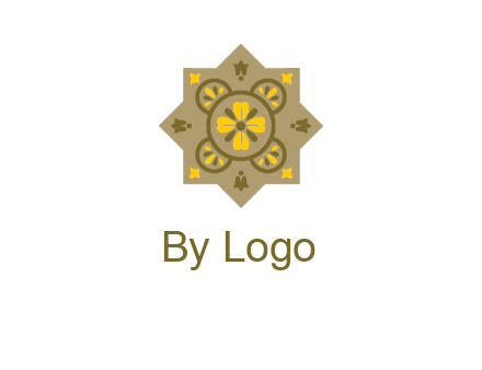 square and circle inside flourish pattern illustration