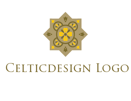 square and circle inside flourish pattern illustration