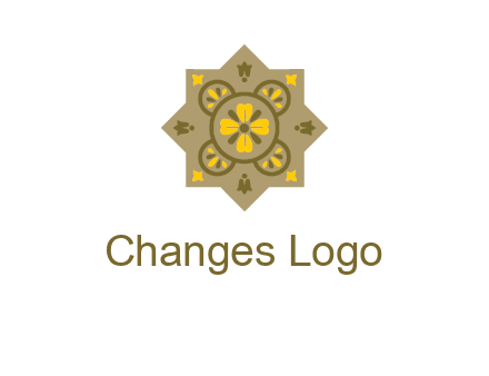 square and circle inside flourish pattern illustration