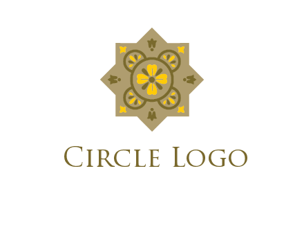 square and circle inside flourish pattern illustration