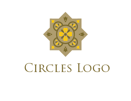 square and circle inside flourish pattern illustration