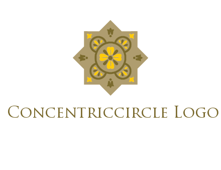 square and circle inside flourish pattern illustration