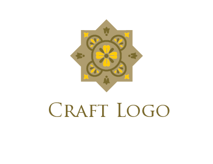 square and circle inside flourish pattern illustration