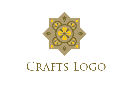 square and circle inside flourish pattern illustration