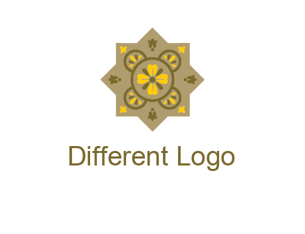 square and circle inside flourish pattern illustration
