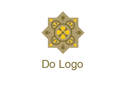 square and circle inside flourish pattern illustration