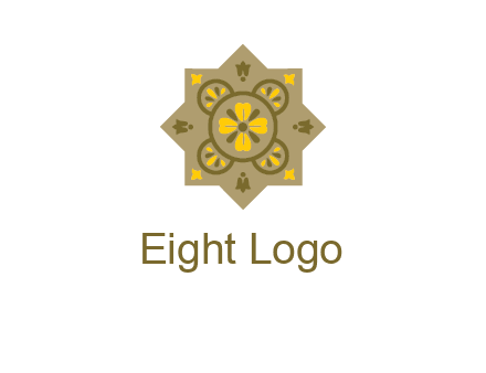square and circle inside flourish pattern illustration