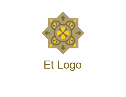 square and circle inside flourish pattern illustration