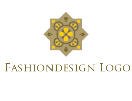 square and circle inside flourish pattern illustration