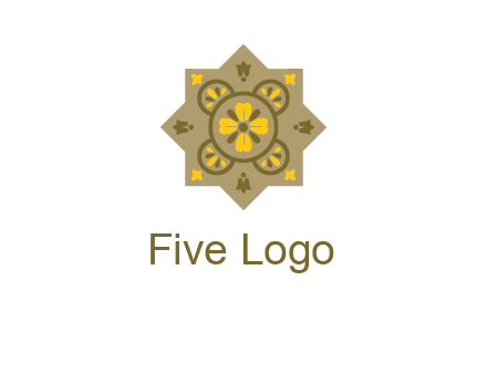 square and circle inside flourish pattern illustration