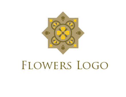 square and circle inside flourish pattern illustration