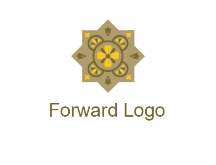square and circle inside flourish pattern illustration