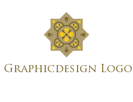 square and circle inside flourish pattern illustration