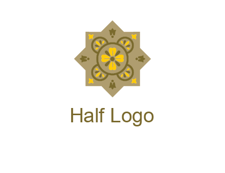 square and circle inside flourish pattern illustration