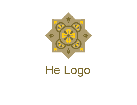 square and circle inside flourish pattern illustration