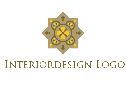 square and circle inside flourish pattern illustration